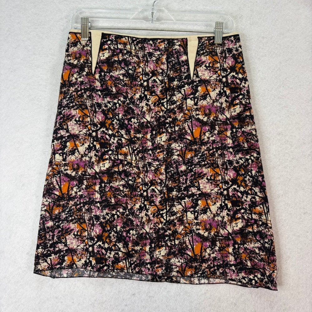 Bottega Veneta Abstract Print Silk Blend Skirt Multicolor Womens 44/M Artistic - Picture 1 of 7